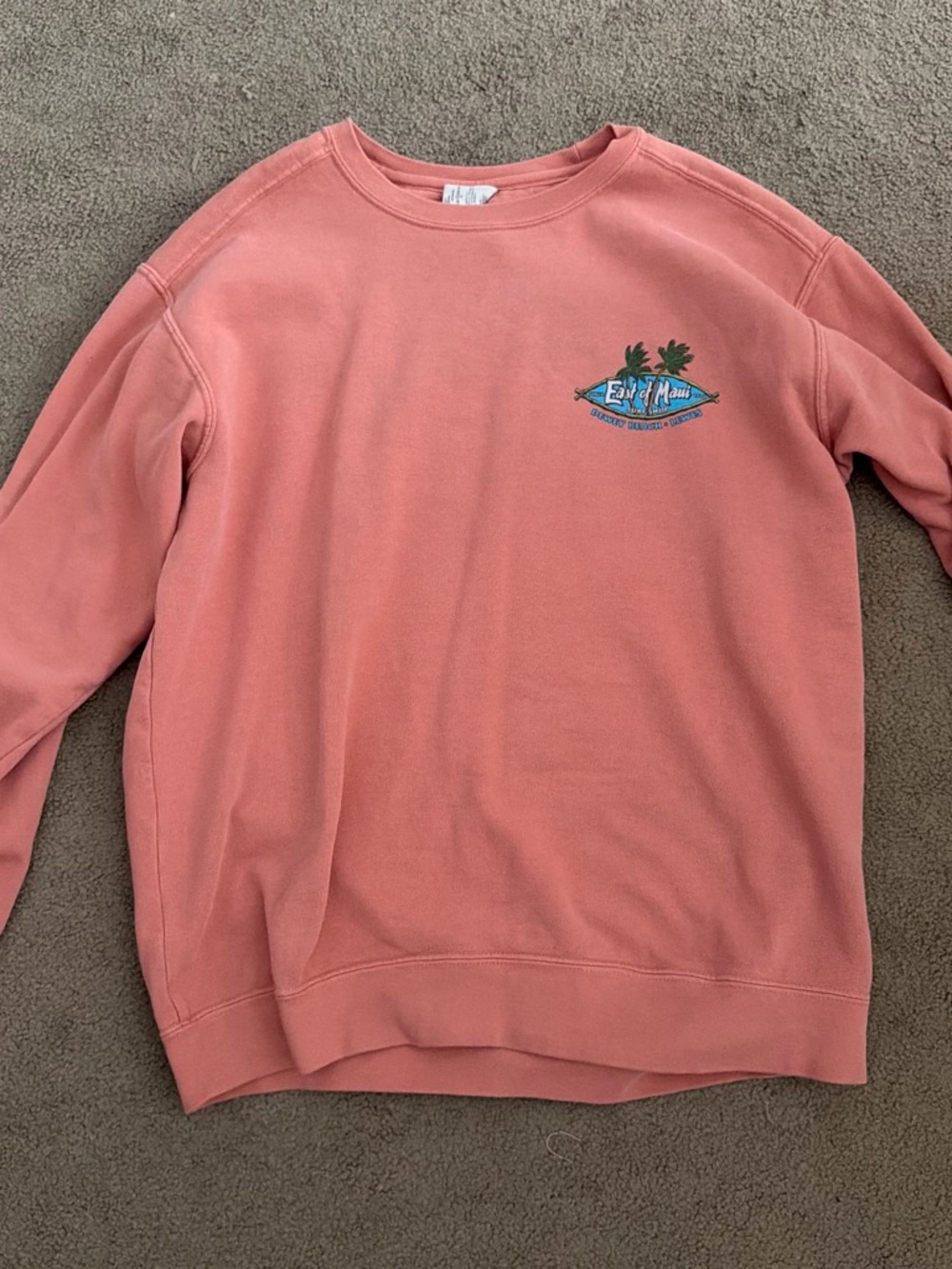 Comfort Colors Coral-Pink Crewneck Sweatshirt - Men's